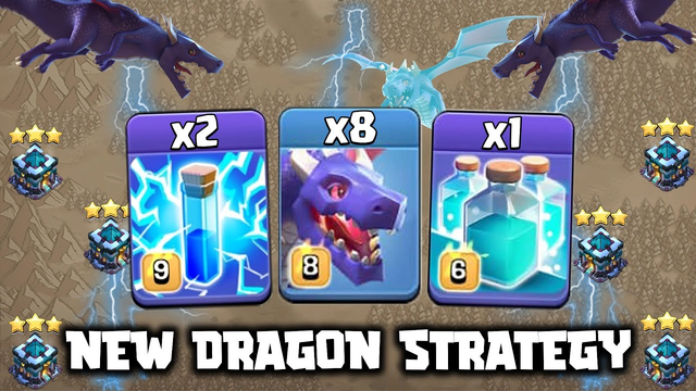 NEW Dragon Strategy for TH 13 | Dragons + Clone + Lightning Spell vs TH13 War Bases | Clash Of Clans