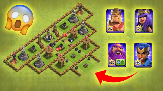 3D Level-1 Defence Base vs All Max Heroes | Clash of Clans | *Unbelievable Attack* | NoLimits