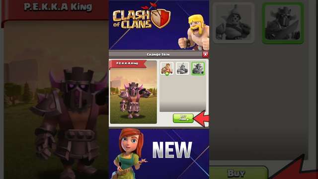 P.E.K.K.A King Skin is now available in 1500 gems - Clash of Clans
