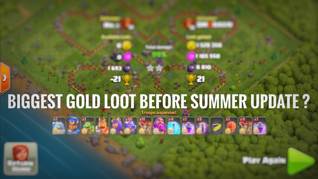 Biggest Gold loot before summer update? | Clash of clans | Dual masters