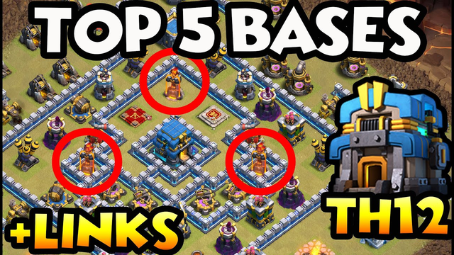 TOP 5 UNBEATABLE TH12 War Bases With Copy Links - BEST Anti 2 Star CWL TH12 Bases - Clash of Clans