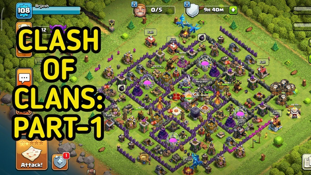 Clash of clans part:1. All village saw and troops.