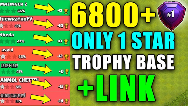 6800+ Th13 OP Trophy Anti 3 Star Th13 Trophy Base With LINK | (3 Star Impossible) Clash of Clans