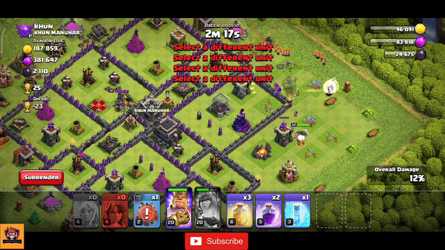 #504 | COC Town Hall 10 | Best Attack | Attack on TH 9 | COC Attack WAR Strategy | Clash Of Clans |