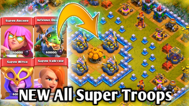 All New Super Troops Vs Most Difficult Single Player Base - Clash of clans Super Troops Gameplay