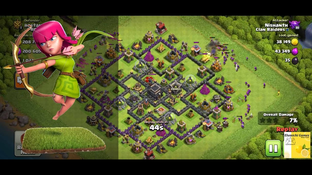 Clash Of Clans - Archer Attack TH9 | Level 6 Archer Attack | Healing Spell | Haste Spell