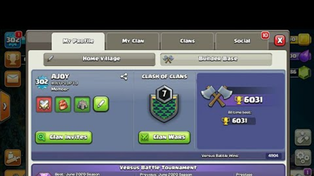 Finally BH 9 push 6000 Trophies in clash of clans