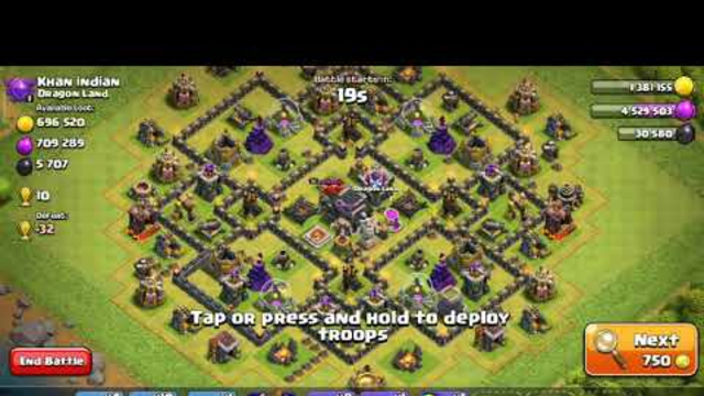 My attack strategy at town hall 9 in clash of clans....