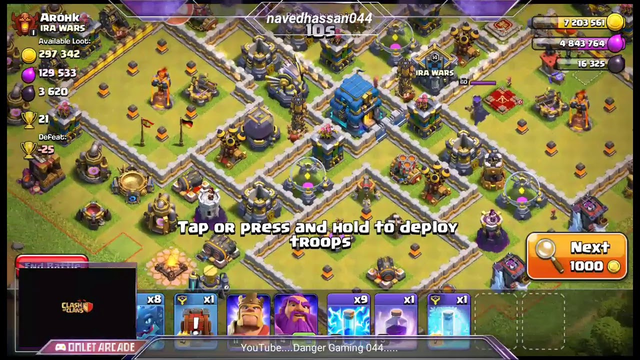 Clash of clans in titen league trophies pushing and rushing with Electro dragans....