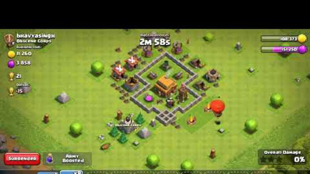 Clash of clans attack town hall level 4