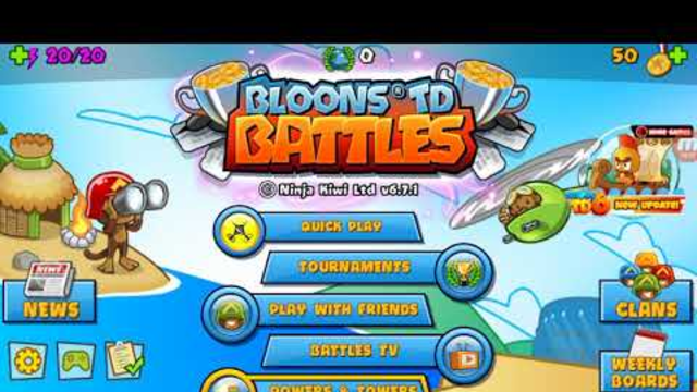 Playing clash of clans and bloons TD battle