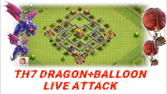 TH7 dragon+balloon live attack || Clash of clans || Ability 2.0.