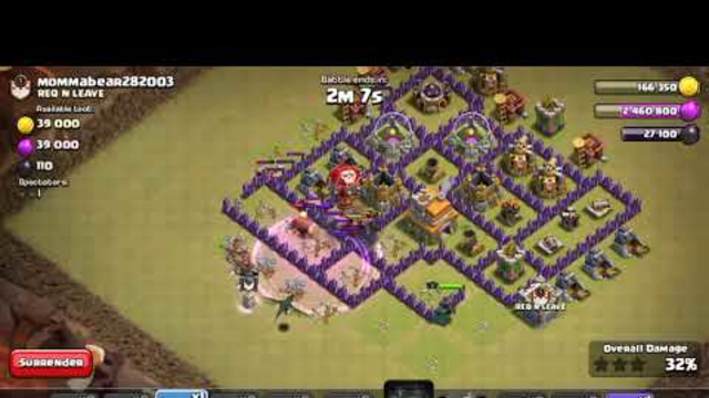 Clash of clans war ......Attack 1....getting a 3 star in a war in my first attack