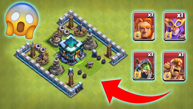 Level-1 Defence Troll Base vs All Super Troops | Clash of Clans | *Satisfying Attack* | NoLimits
