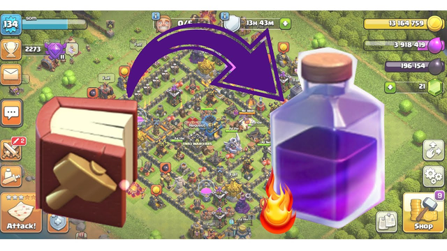 CLASH OF CLANS; USING BOOK OF SPELL TO UPGRADE RAGE SPELL AT MAX LEVEL