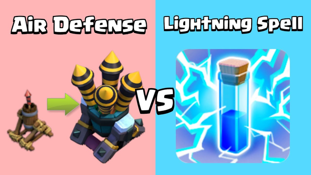Every Level Lightning Spell VS Every Level Air Defense | Clash of Clans