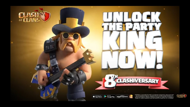 Party King || 8th Clashiversary|| Clash of Clans