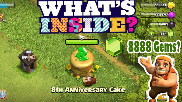 What Is inside the 8th Anniversary Cake Clash Of Clans | Removing 8th Anniversary Cake in COC