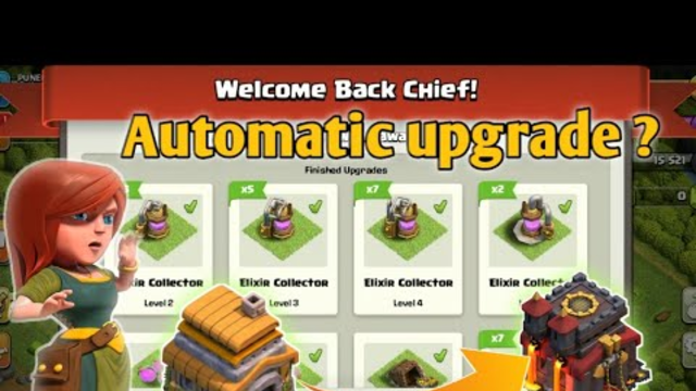 How to automatically upgrade your village without playing clash of clans || new update coc