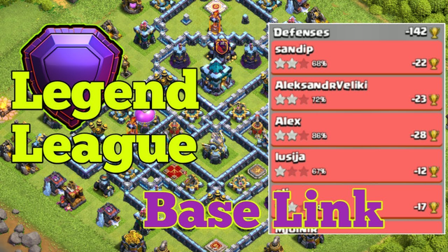 'Trophy Base' Th13 Legend League Base difence replay with base link 2020 August! Clash Of Clans.