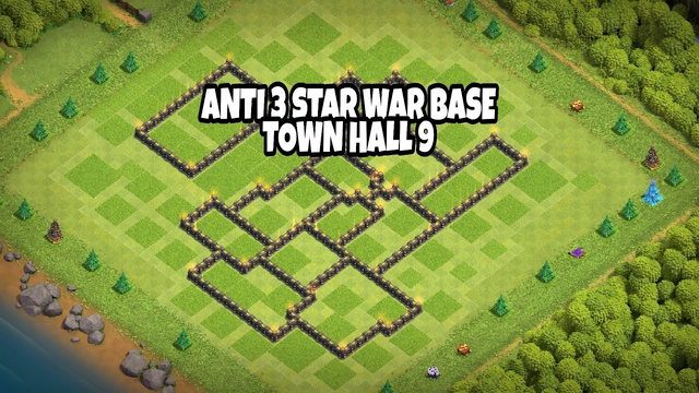 BEST TH9 BUILT CLASH OF CLANS WAR BASE ANTI 3 STAR GROUND AND AIR ATTACK