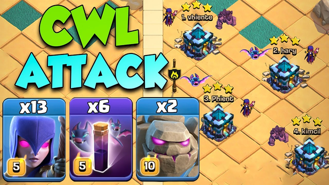 Th13 CWL Mass Witch 3star Strategy | How to use Mass Witch in Clan War Leagues | Clash of Clans