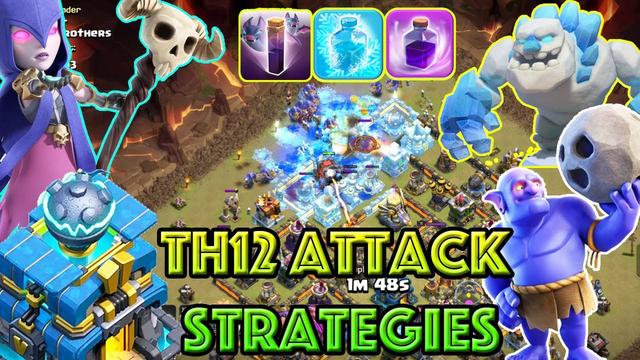 Clash Of Clans | TH12 Attack Strategies | Ice golem + Bowler + Witch