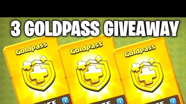 Gold pass giveaway || clash of clans || How to get free goldpass in coc ? || 3 g.p giveaway coc ||