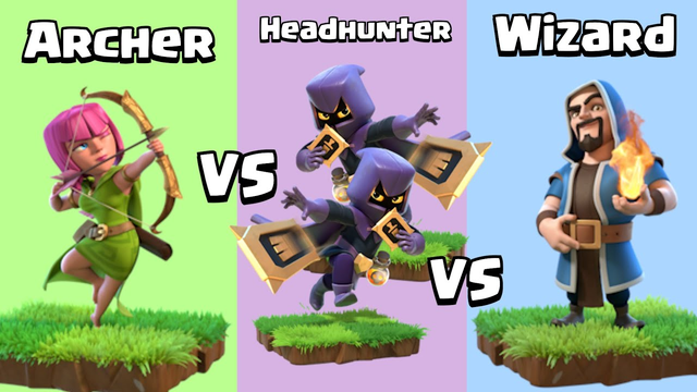 Every Level Wizard and Archer VS Every Level Headhunter | Clash of Clans