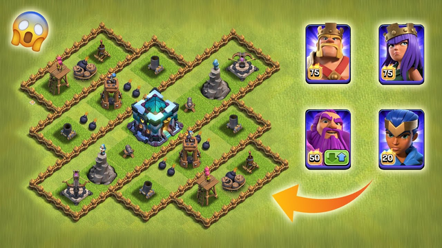 New Level-1 Defence vs New Level Heroes | Clash of Clans | *Satisfying Attack* | NoLimits