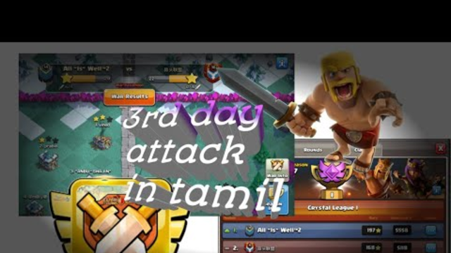 #clash of clans cwl 3d day war attacks in Tamil | COC | ground and air attack stategy.