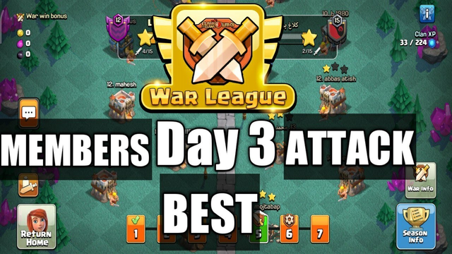 CWL - Day 3 [Best Attacks ] -Clash Of Clans