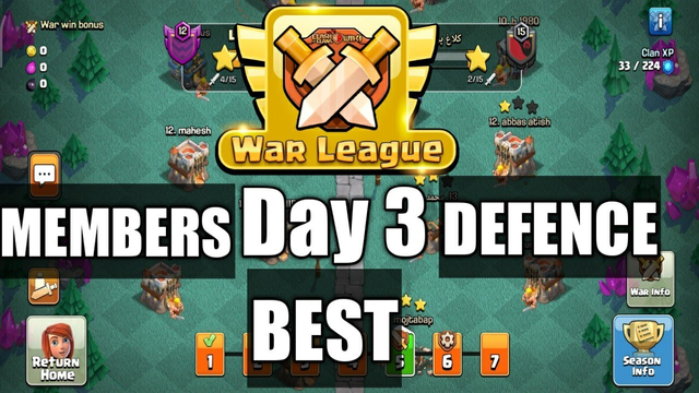 CWL-Day 3 [Best Defence]-Clash Of Clans