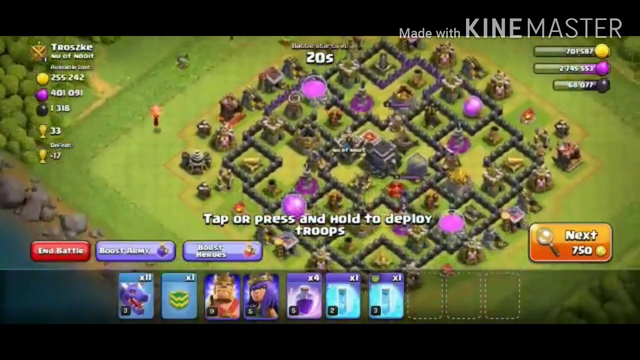 Clash of clans game play (Attack) level 9 town hall Vs level 9 town hall max