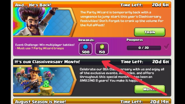 New event of #Clash_Of_Clans of 12 August 2020 | PARTY WIZARD EVENT REWARDS 2020 OF CLASH OF CLANS
