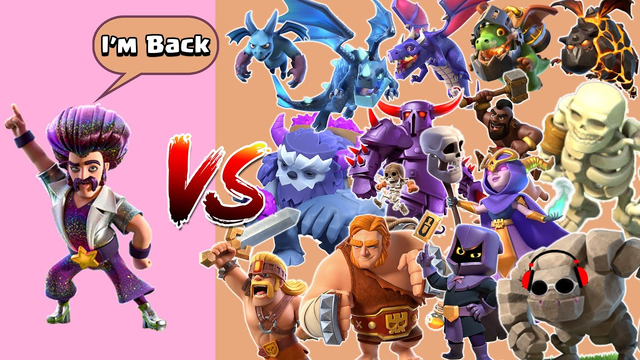 PARTY WIZARD VS ALL TROOPS - CLASH OF CLANS