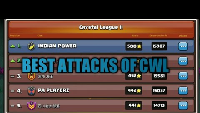 || BEST CWL ATTACKS AUGUST 2020 || CRYSTAL I CLAN || CLASH OF CLANS ||
