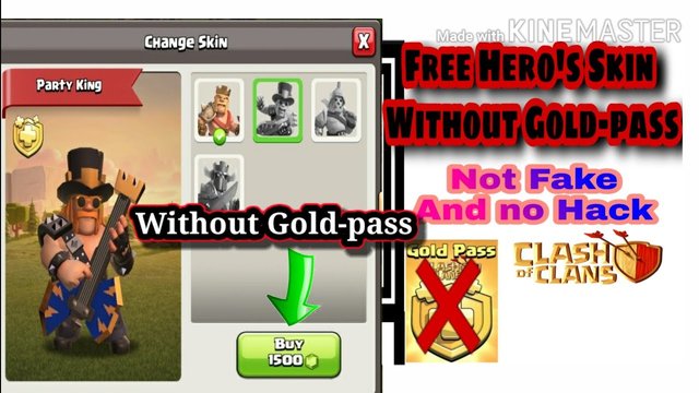 Free Party king sking without Gold-pass . Coc .. Clash of clans