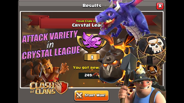 The Attack Variety in Crystal League CWL is Crazy | Clash of Clans