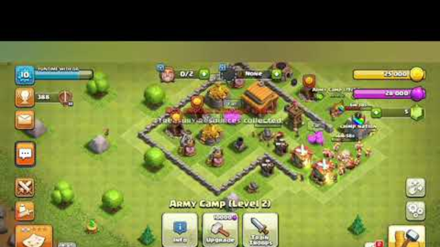 Playing clash of clans unlocking townhall 4 upgrading our cannon 415 trophies wow||Funtime with ariz