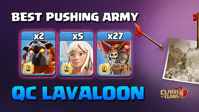TH13 Queen Charge LavaLoon* Best Th13 attack! LaLo Strongest air Trophy Push strategy clash of clans