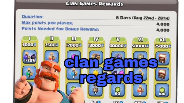 Clan games rewards..clash of clans