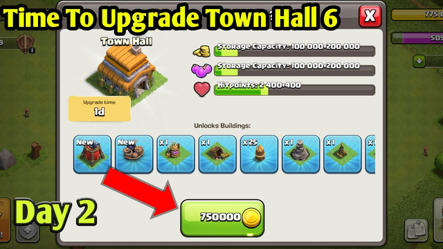 Clash Of Clans Day 2 Time To Upgarde Town Hall 6
