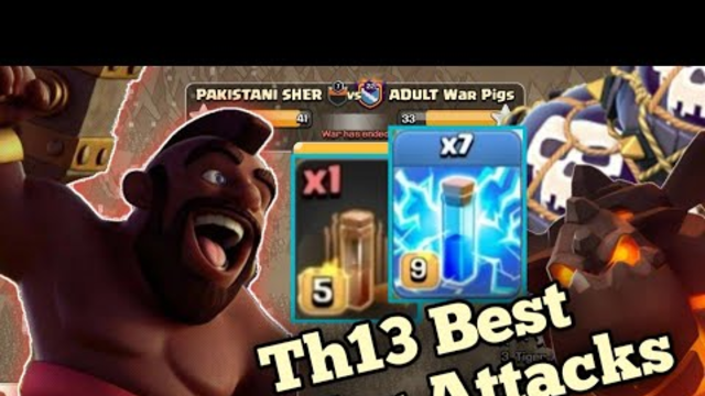 PAKISTANI SHER Awesome Clan | Th13 Amazing War Attacks Strategies| Clash Of Clans