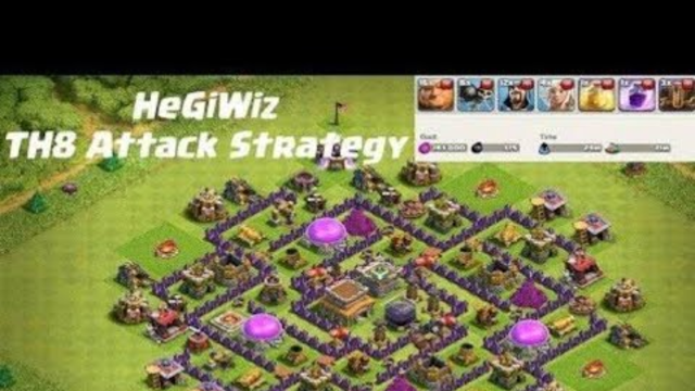 Clash of clans th 8 attack statergy