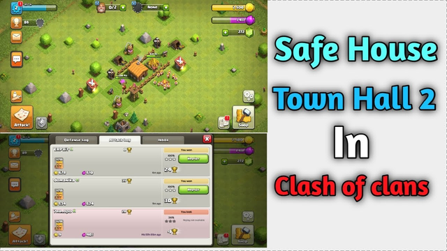 Clash of clans Safe Town Hall 2 win all attacks Episode#3