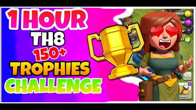 1 HOUR TH8 150 TROPHIES PUSHING CHALLENGE | CLASH OF CLANS | PUXAS TITANS