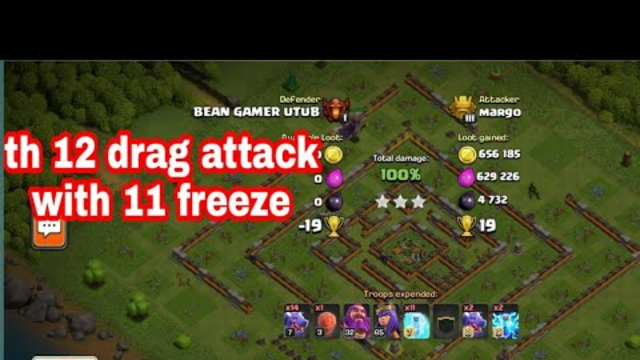 11 freeze + drag attack || clash of clans insane attack