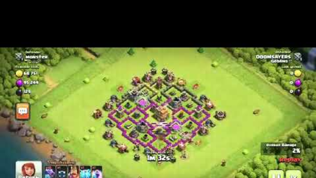 Collecting trophies in clash of clans by attacking part 4....
