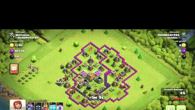 Collecting trophies in clash of clans by attacking part 5.